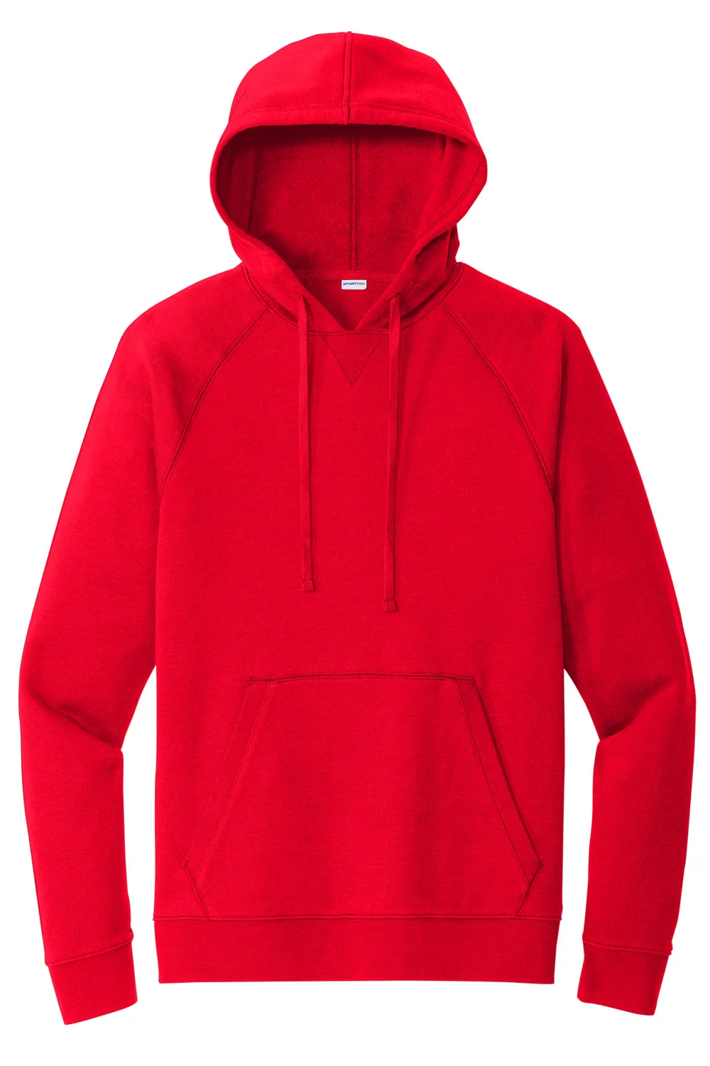 Sport-Tek Mens Drive Fleece Hooded Sweatshirt Hoodie w/ Pouch Pocket - True Red
