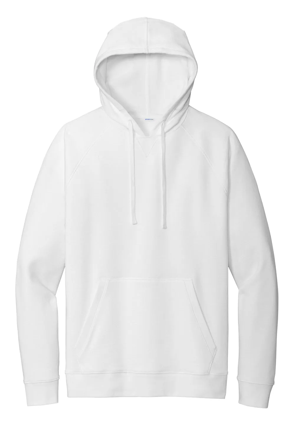 Sport-Tek Mens Drive Fleece Hooded Sweatshirt Hoodie w/ Pouch Pocket - White