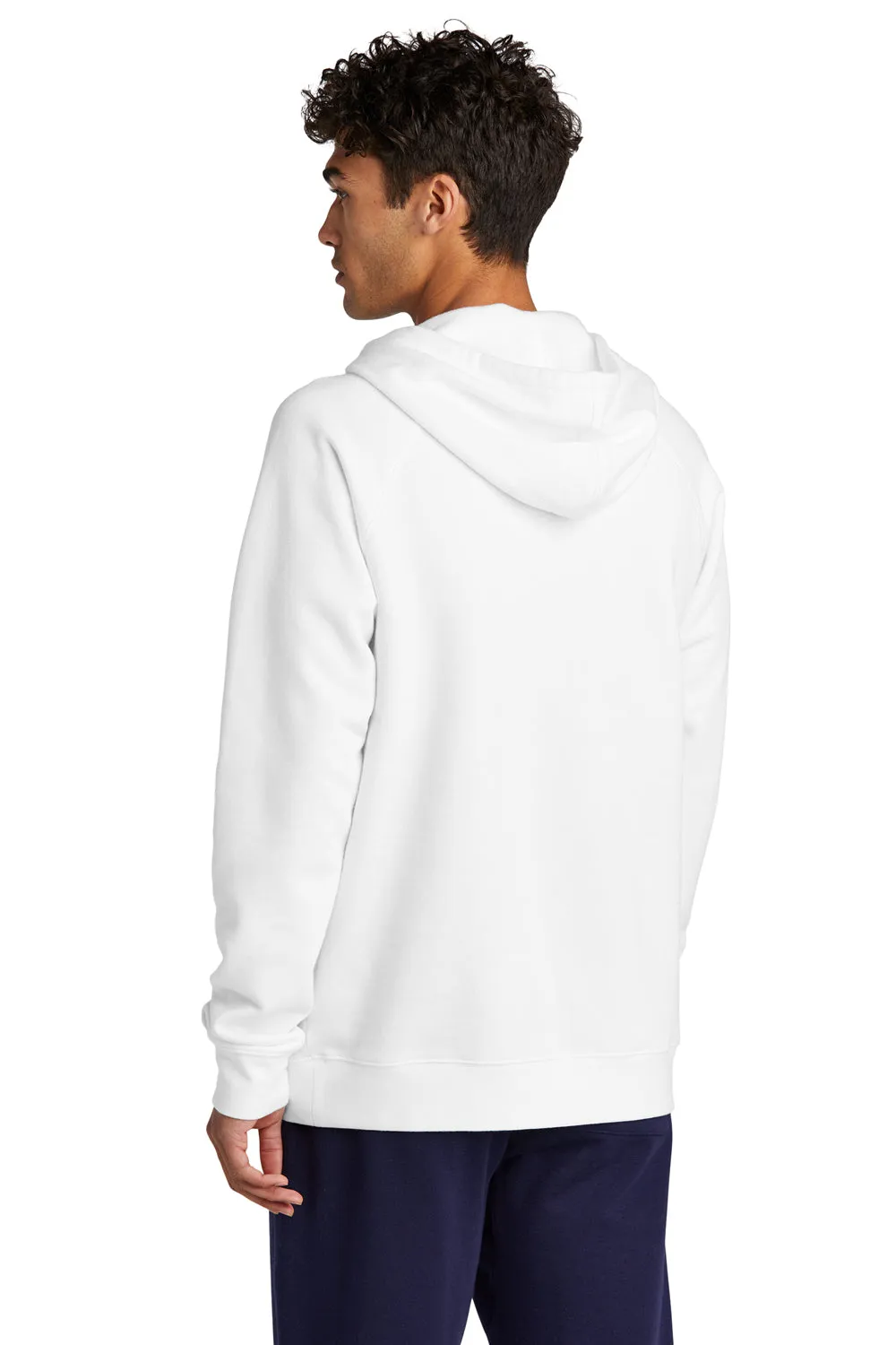 Sport-Tek Mens Drive Fleece Hooded Sweatshirt Hoodie w/ Pouch Pocket - White
