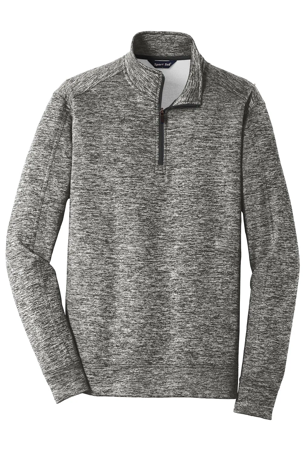 Sport-Tek Mens Electric Heather Moisture Wicking Fleece 1/4 Zip Sweatshirt - Black Electric Clothing Sport-Tek