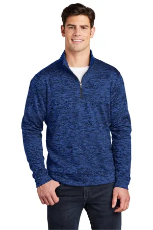Sport-Tek Mens Electric Heather Moisture Wicking Fleece 1/4 Zip Sweatshirt - Dark Royal Blue Electric Clothing Sport-Tek