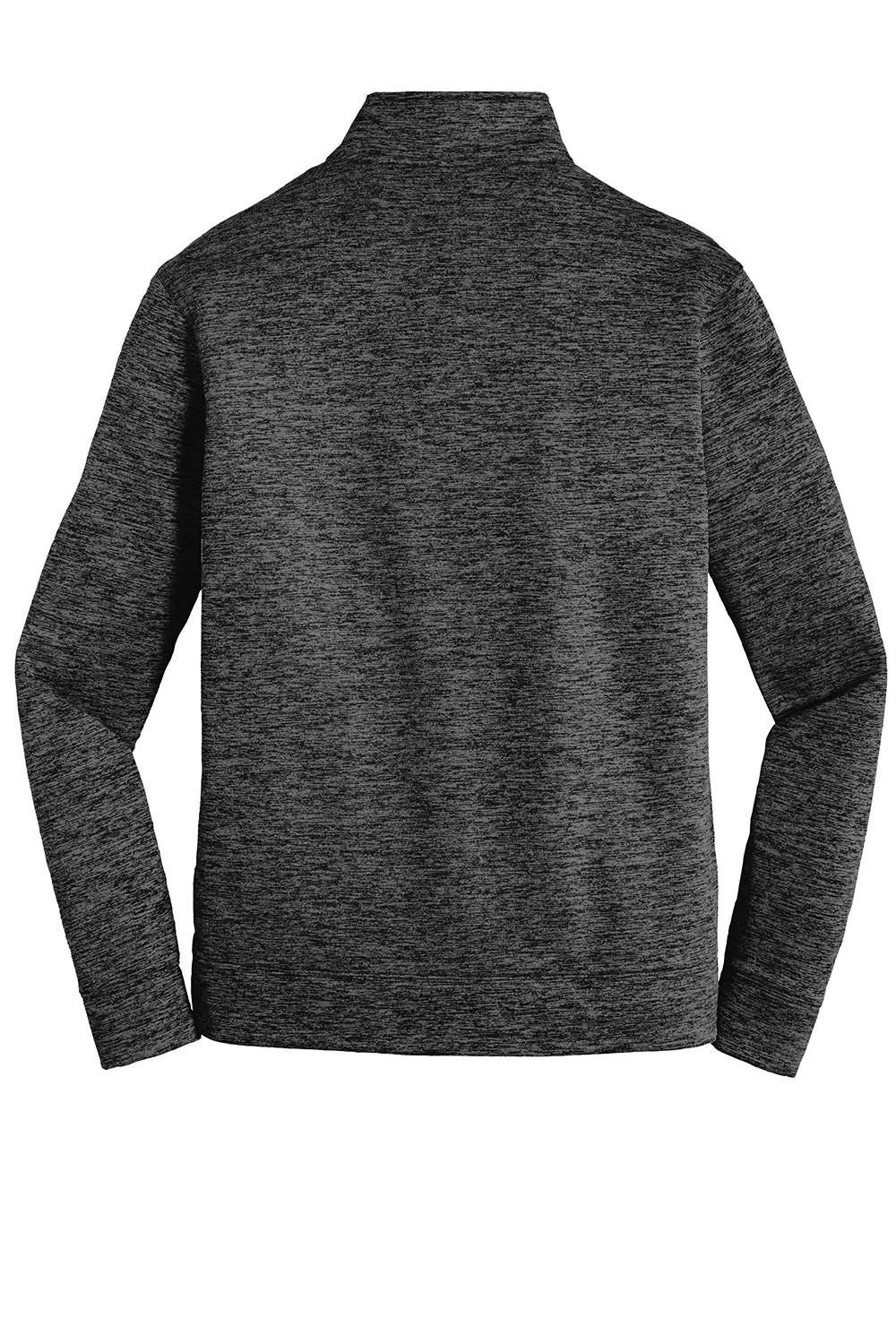 Sport-Tek Mens Electric Heather Moisture Wicking Fleece 1/4 Zip Sweatshirt - Grey Black Electric