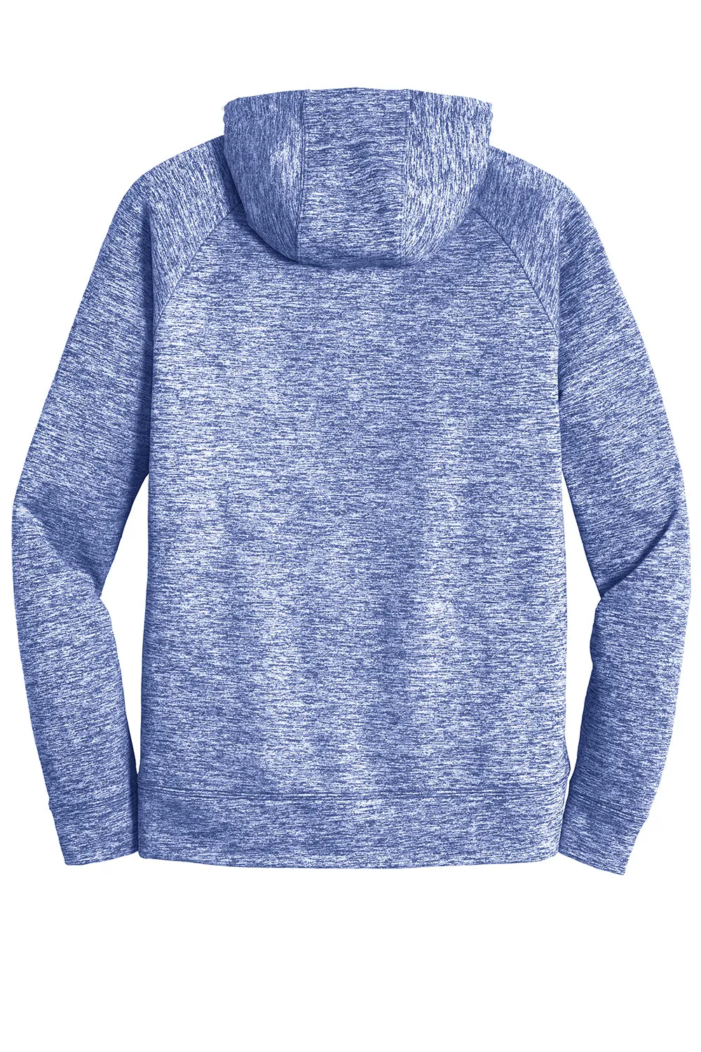 Sport-Tek Mens Electric Heather Moisture Wicking Fleece Hooded Sweatshirt Hoodie w/ Pouch Pocket - True Royal Blue Electric Clothing Sport-Tek