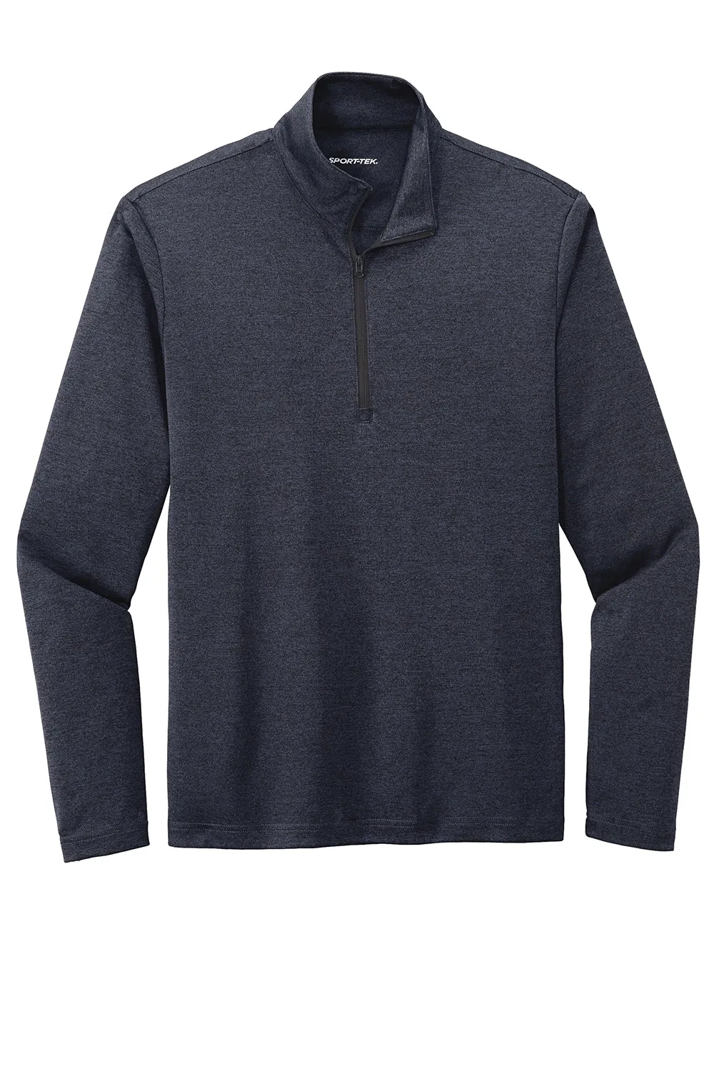 Sport-Tek Mens Endeavor Moisture Wicking 1/4 Zip Sweatshirt - Heather Deep Navy Blue Clothing Sport-Tek