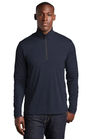 Sport-Tek Mens Endeavor Moisture Wicking 1/4 Zip Sweatshirt - Heather Deep Navy Blue Clothing Sport-Tek