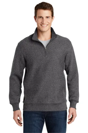 Sport-Tek Mens Fleece 1/4 Zip Sweatshirt - Heather Graphite Grey Clothing Sport-Tek