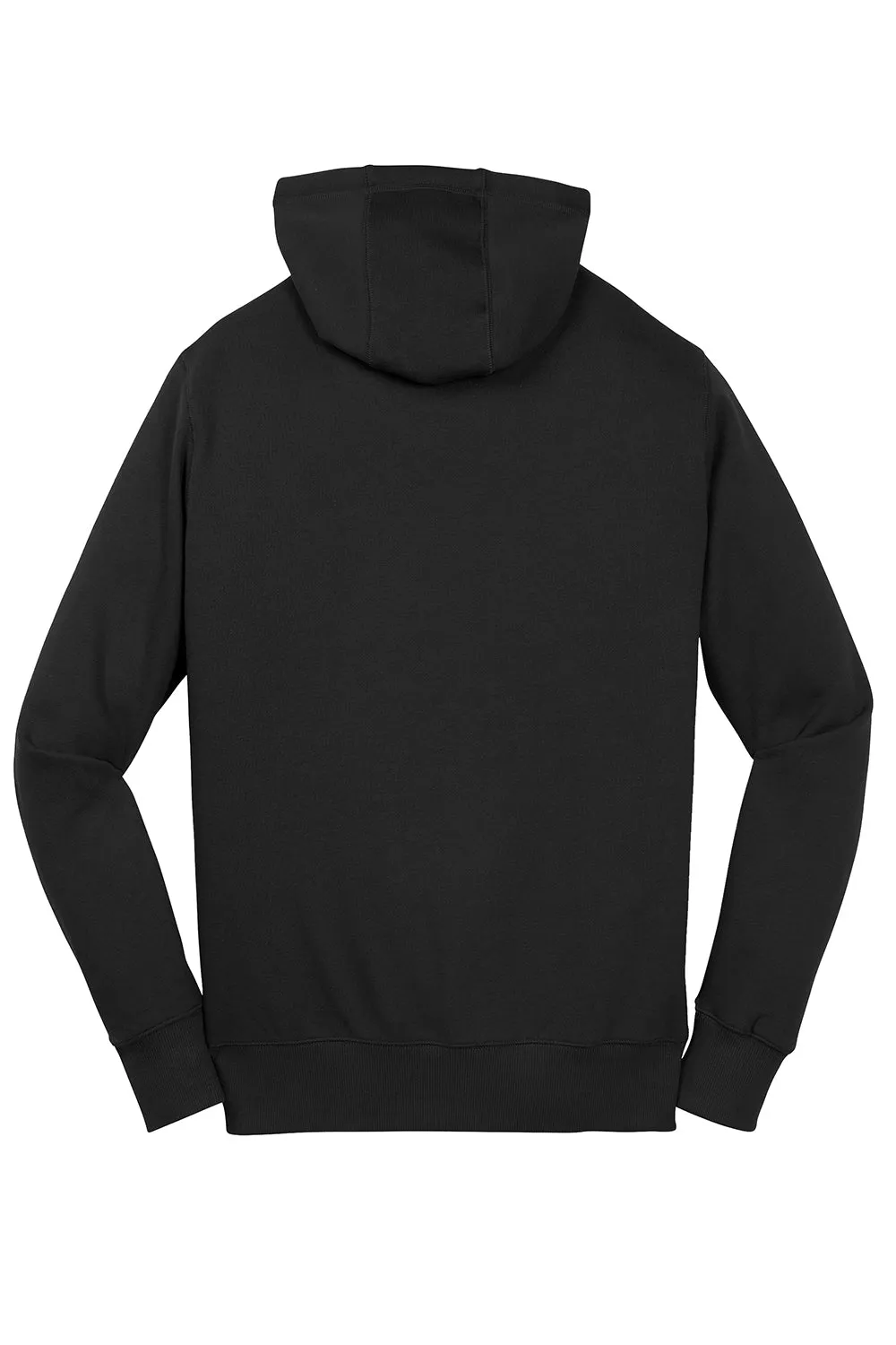 Sport-Tek Mens Fleece Full Zip Hooded Sweatshirt Hoodie w/ Pouch Pocket - Black