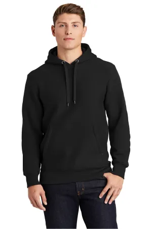 Sport-Tek Mens Fleece Hooded Sweatshirt Hoodie w/ Pouch Pocket - Black