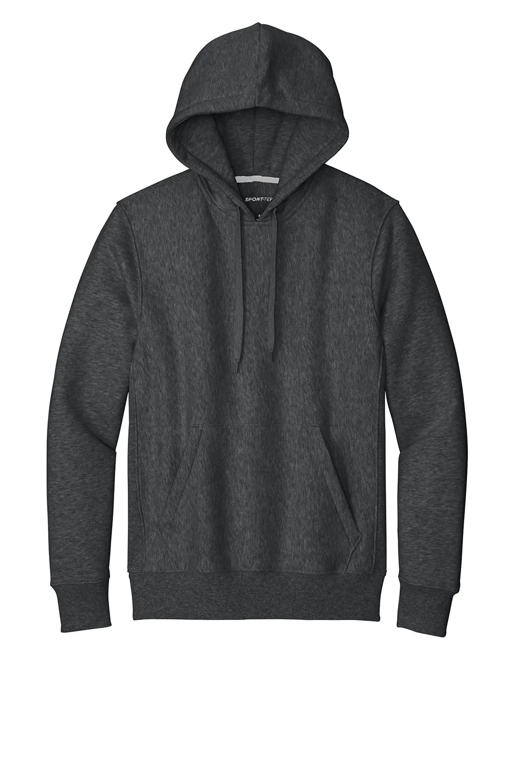 Sport-Tek Mens Fleece Hooded Sweatshirt Hoodie w/ Pouch Pocket - Heather Graphite Grey
