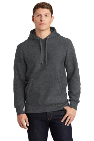 Sport-Tek Mens Fleece Hooded Sweatshirt Hoodie w/ Pouch Pocket - Heather Graphite Grey