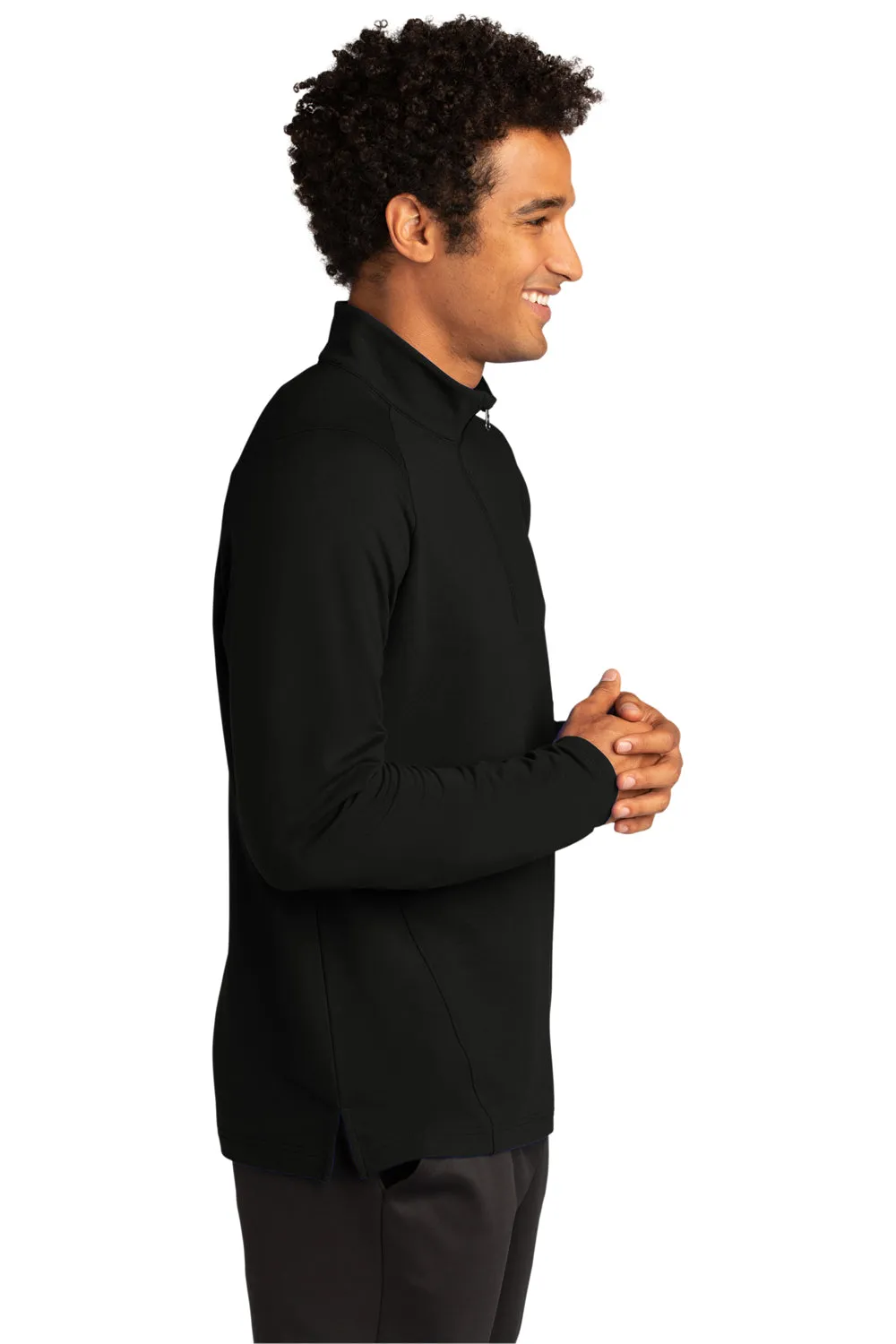 Sport-Tek Mens Flex Fleece Moisture Wicking 1/4 Zip Sweatshirt - Black