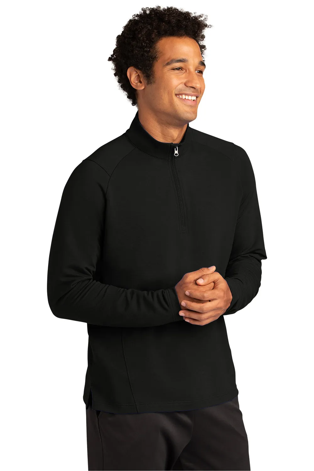 Sport-Tek Mens Flex Fleece Moisture Wicking 1/4 Zip Sweatshirt - Black