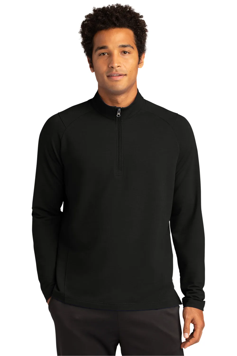 Sport-Tek Mens Flex Fleece Moisture Wicking 1/4 Zip Sweatshirt - Black