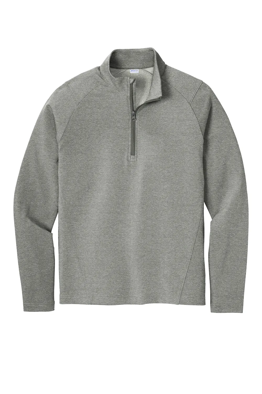 Sport-Tek Mens Flex Fleece Moisture Wicking 1/4 Zip Sweatshirt - Heather Light Grey Clothing Sport-Tek