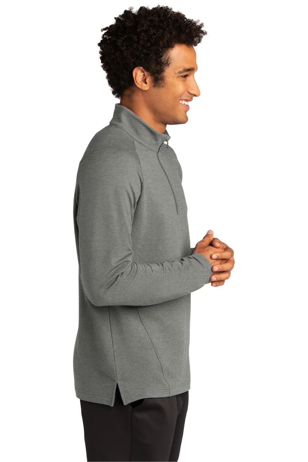Sport-Tek Mens Flex Fleece Moisture Wicking 1/4 Zip Sweatshirt - Heather Light Grey Clothing Sport-Tek