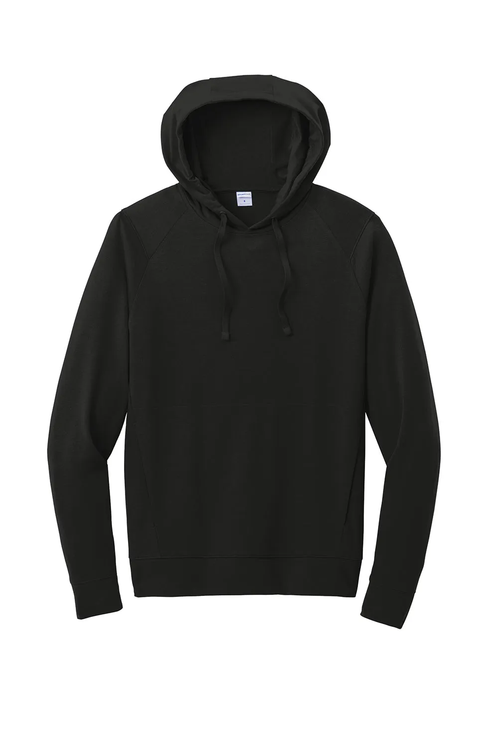 Sport-Tek Mens Flex Fleece Moisture Wicking Hooded Sweatshirt Hoodie w/ Pockets - Black