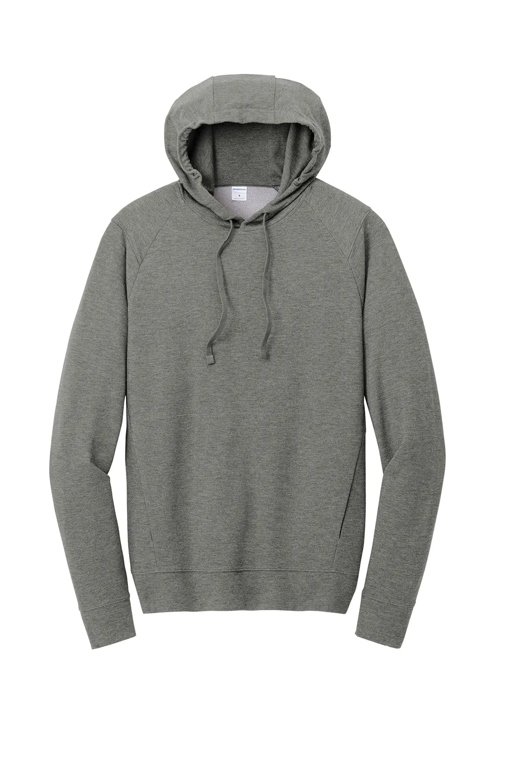 Sport-Tek Mens Flex Fleece Moisture Wicking Hooded Sweatshirt Hoodie w/ Pockets - Heather Light Grey
