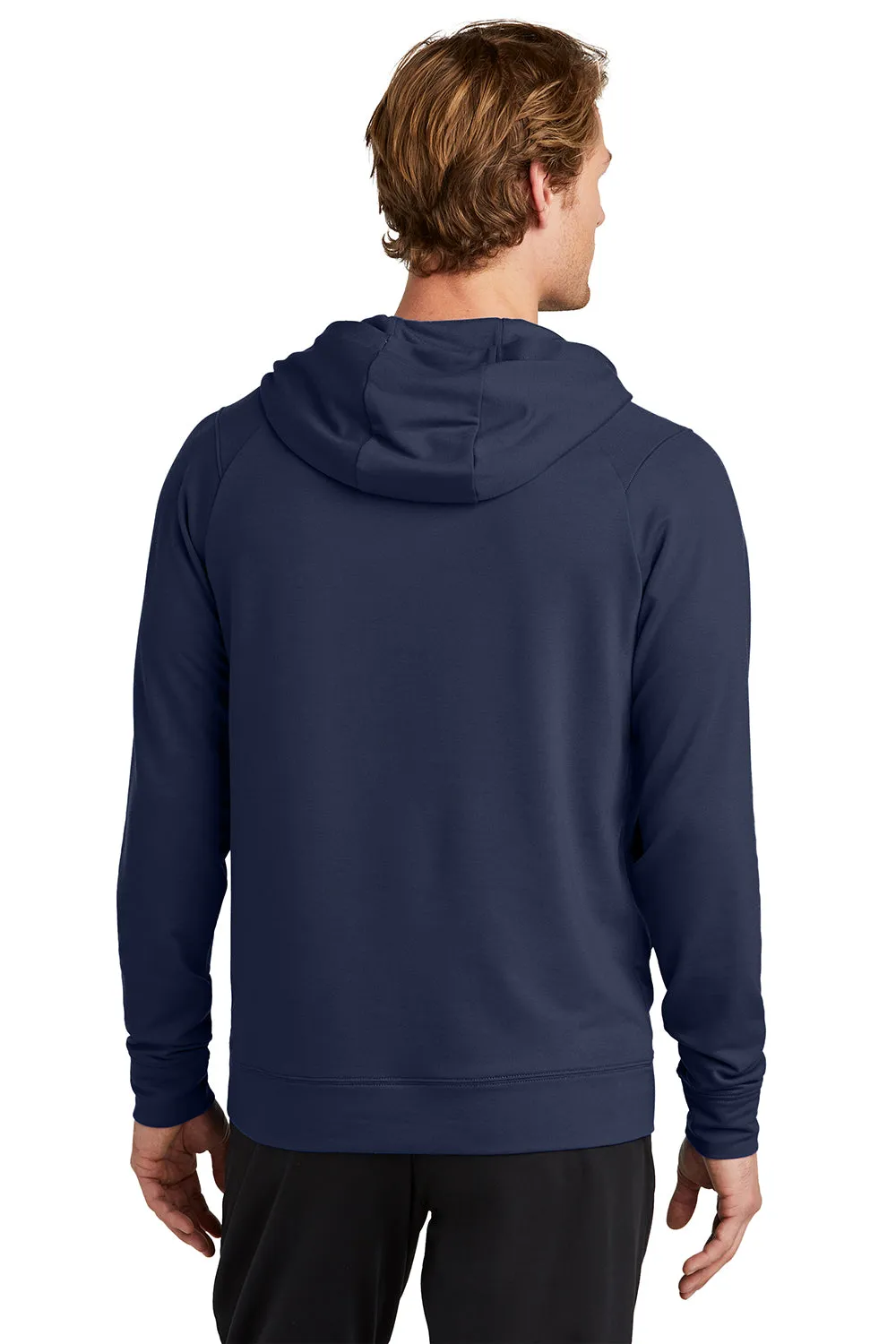 Sport-Tek Mens Flex Fleece Moisture Wicking Hooded Sweatshirt Hoodie w/ Pockets - True Navy Blue