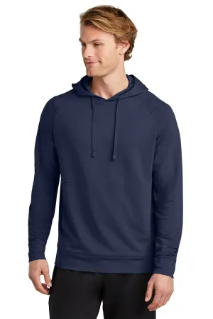 Sport-Tek Mens Flex Fleece Moisture Wicking Hooded Sweatshirt Hoodie w/ Pockets - True Navy Blue