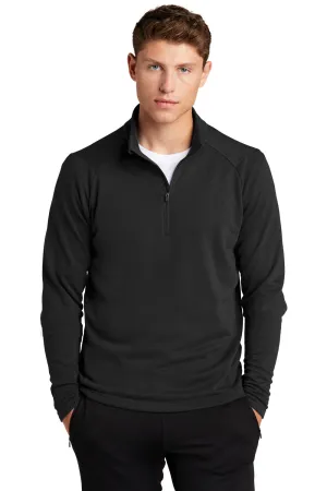 Sport-Tek Mens French Terry 1/4 Zip Sweatshirt - Black Clothing Sport-Tek