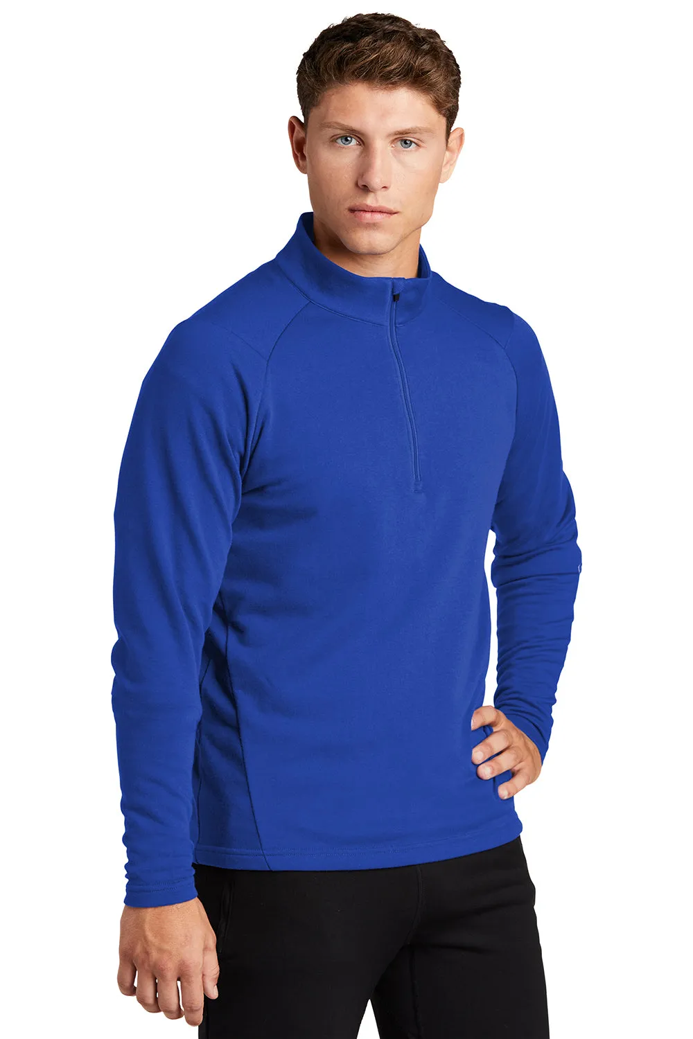 Sport-Tek Mens French Terry 1/4 Zip Sweatshirt - True Royal Blue Clothing Sport-Tek