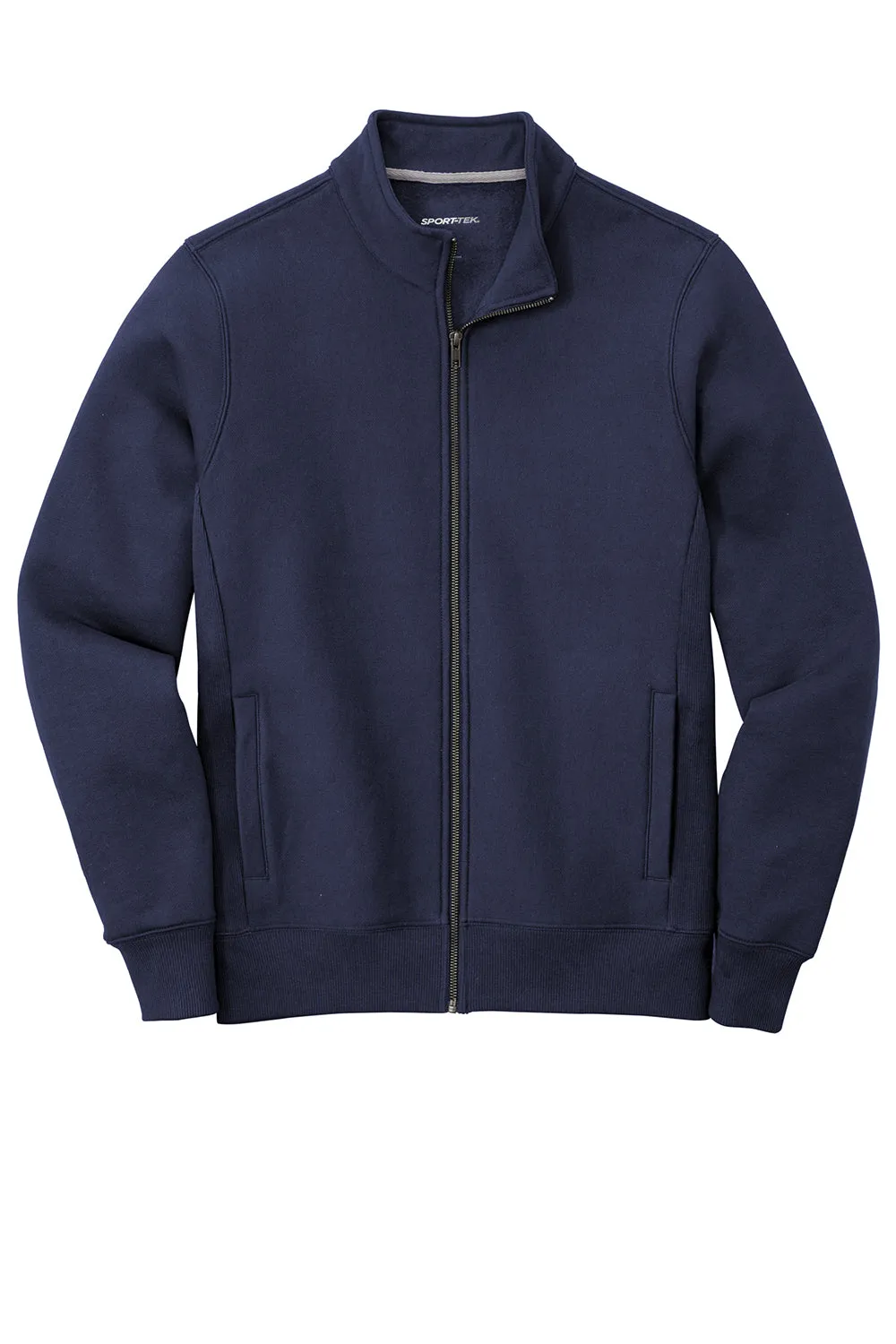 Sport-Tek Mens Full Zip Sweatshirt w/ Pockets - True Navy Blue Clothing Sport-Tek