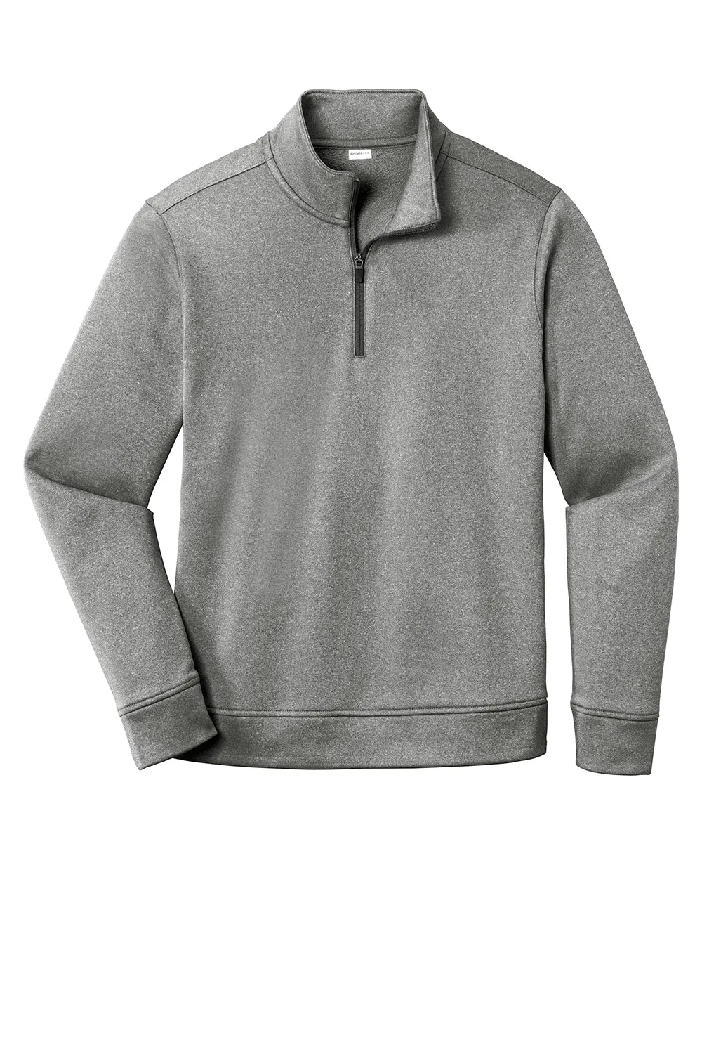 Sport-Tek Mens Heather Sport-Wick Moisture Wicking Fleece 1/4 Zip Sweatshirt - Heather Black Clothing Sport-Tek