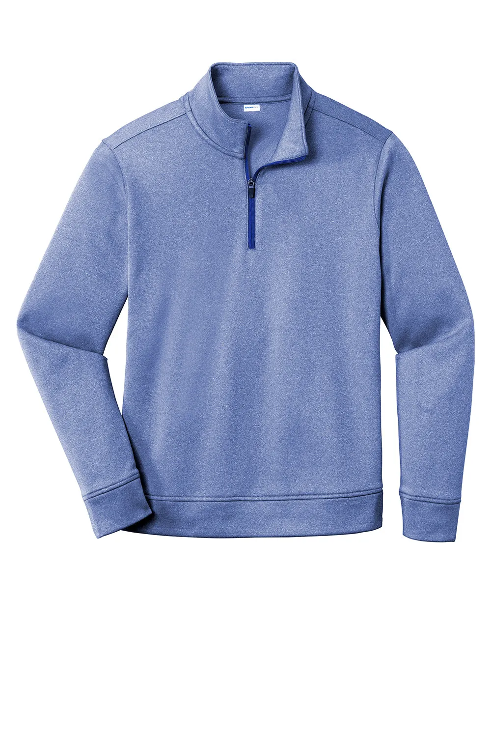 Sport-Tek Mens Heather Sport-Wick Moisture Wicking Fleece 1/4 Zip Sweatshirt - Heather True Royal Blue - Closeout Clothing Sport-Tek