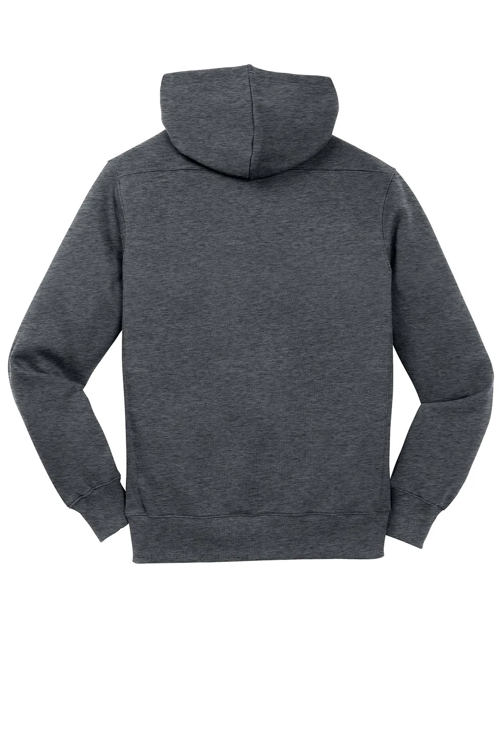 Sport-Tek Mens Lace Up Fleece Hooded Sweatshirt Hoodie w/ Pouch Pocket - Heather Graphite Grey