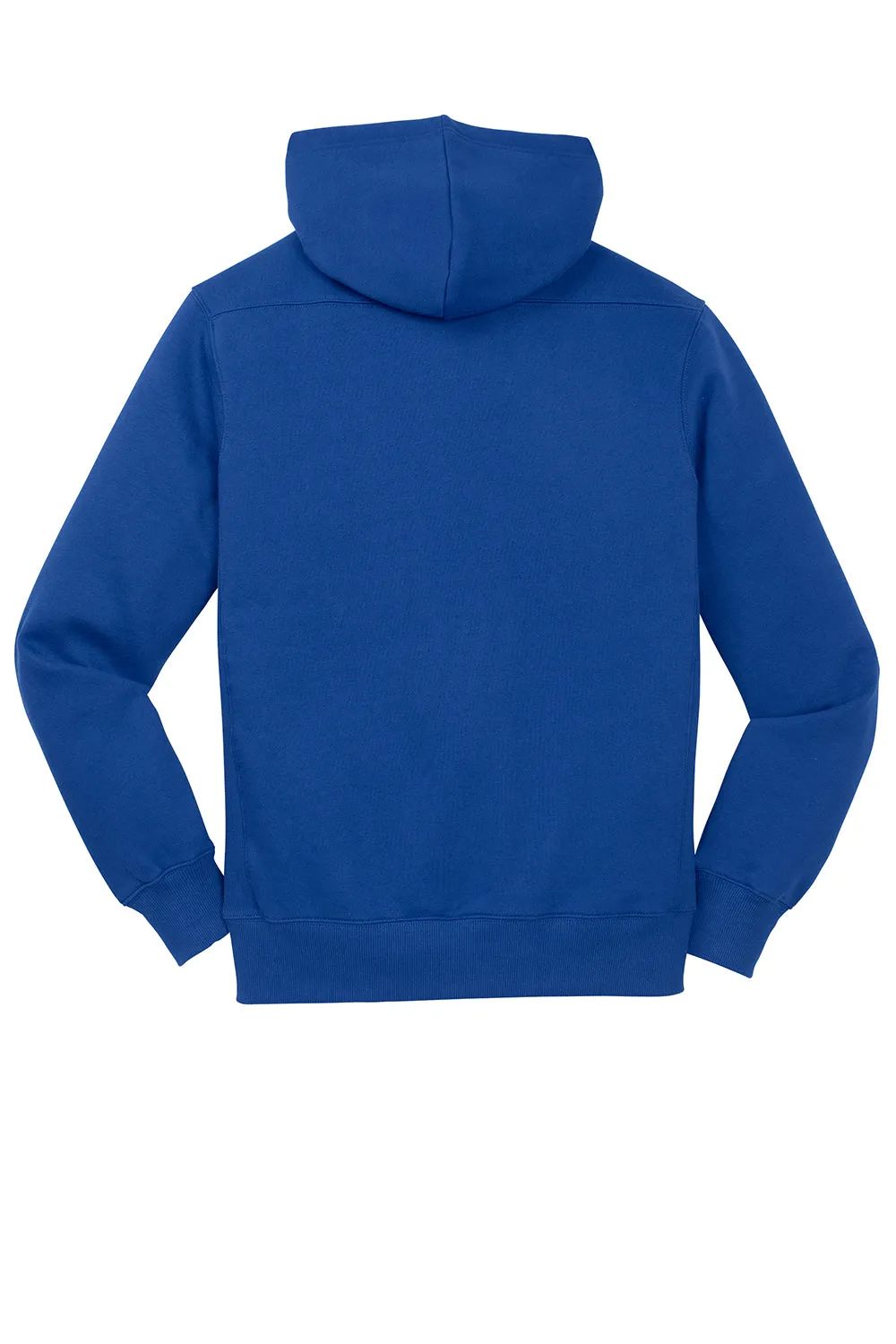 Sport-Tek Mens Lace Up Fleece Hooded Sweatshirt Hoodie w/ Pouch Pocket - True Royal Blue