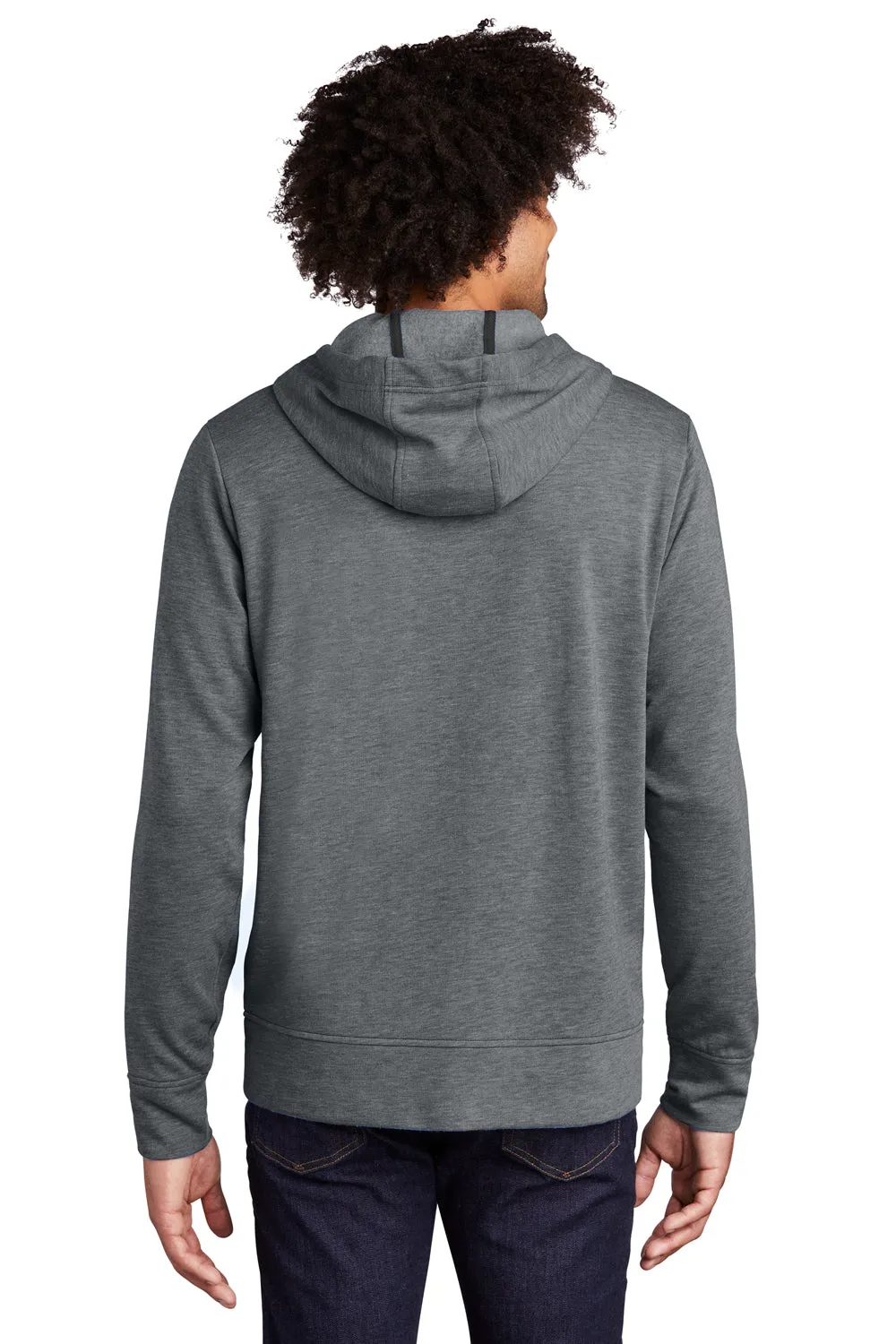 Sport-Tek Mens Moisture Wicking Fleece Full Zip Hooded Sweatshirt Hoodie w/ Pockets - Heather Dark Grey Clothing Sport-Tek