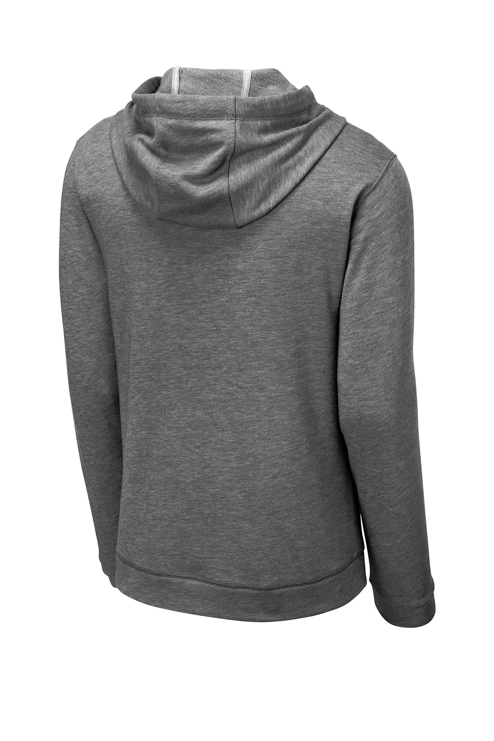 Sport-Tek Mens Moisture Wicking Fleece Hooded Sweatshirt Hoodie w/ Pouch Pocket - Heather Dark Grey Clothing Sport-Tek