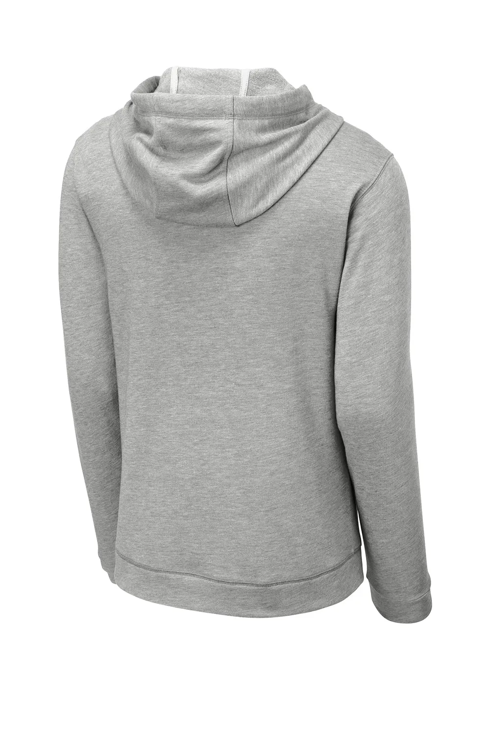 Sport-Tek Mens Moisture Wicking Fleece Hooded Sweatshirt Hoodie w/ Pouch Pocket - Heather Light Grey Clothing Sport-Tek