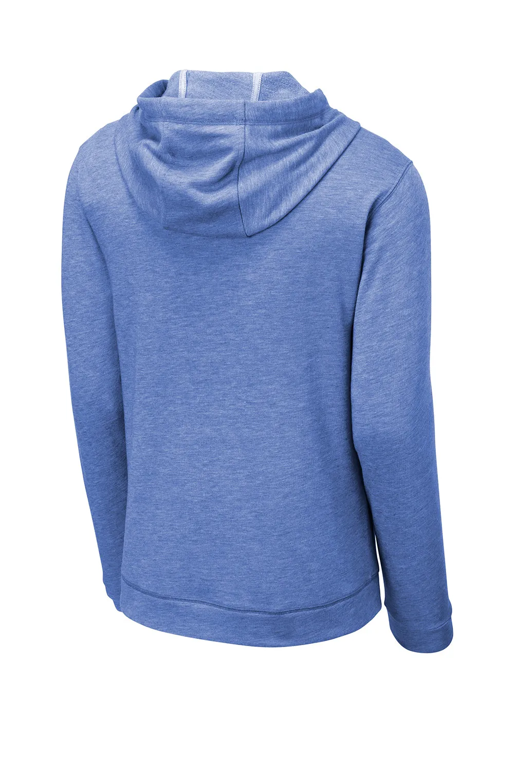 Sport-Tek Mens Moisture Wicking Fleece Hooded Sweatshirt Hoodie w/ Pouch Pocket - Heather True Royal Blue - Closeout Clothing Sport-Tek