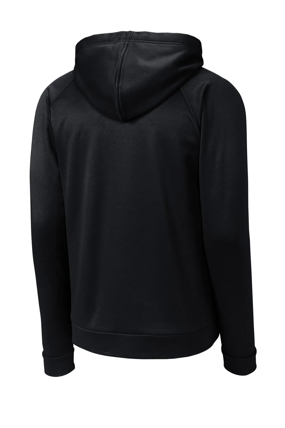 Sport-Tek Mens Re-Compete Fleece Anti Static Hooded Sweatshirt Hoodie w/ Pouch Pocket - Black