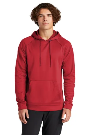Sport-Tek Mens Re-Compete Fleece Anti Static Hooded Sweatshirt Hoodie w/ Pouch Pocket - True Red