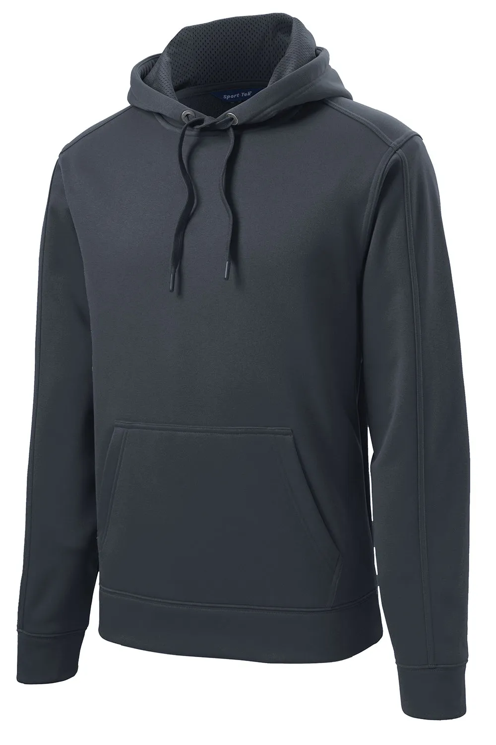 Sport-Tek Mens Repel Moisture Wicking Hooded Sweatshirt Hoodie w/ Pouch Pocket - Graphite Grey Clothing Sport-Tek