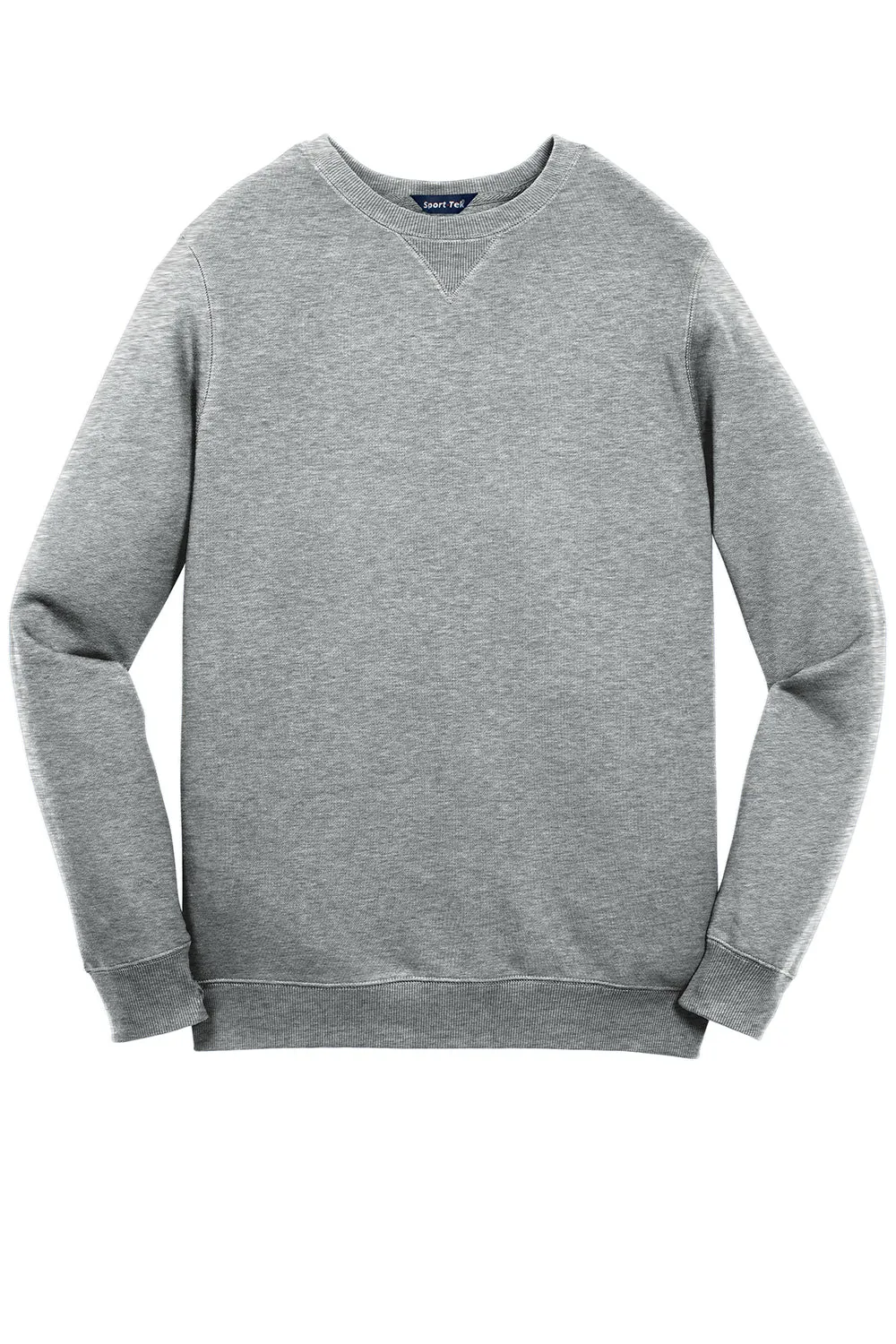 Sport-Tek Mens Shrink Resistant Fleece Crewneck Sweatshirt - Heather Vintage Grey Clothing Sport-Tek