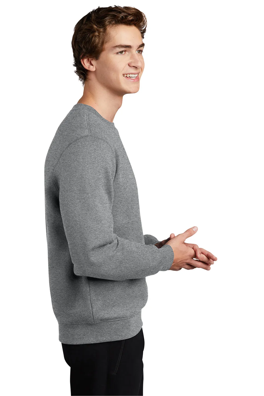 Sport-Tek Mens Shrink Resistant Fleece Crewneck Sweatshirt - Heather Vintage Grey Clothing Sport-Tek