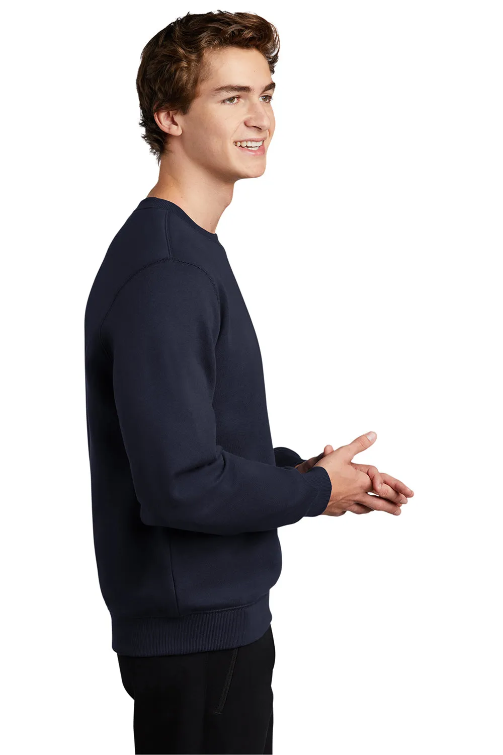Sport-Tek Mens Shrink Resistant Fleece Crewneck Sweatshirt - True Navy Blue Clothing Sport-Tek