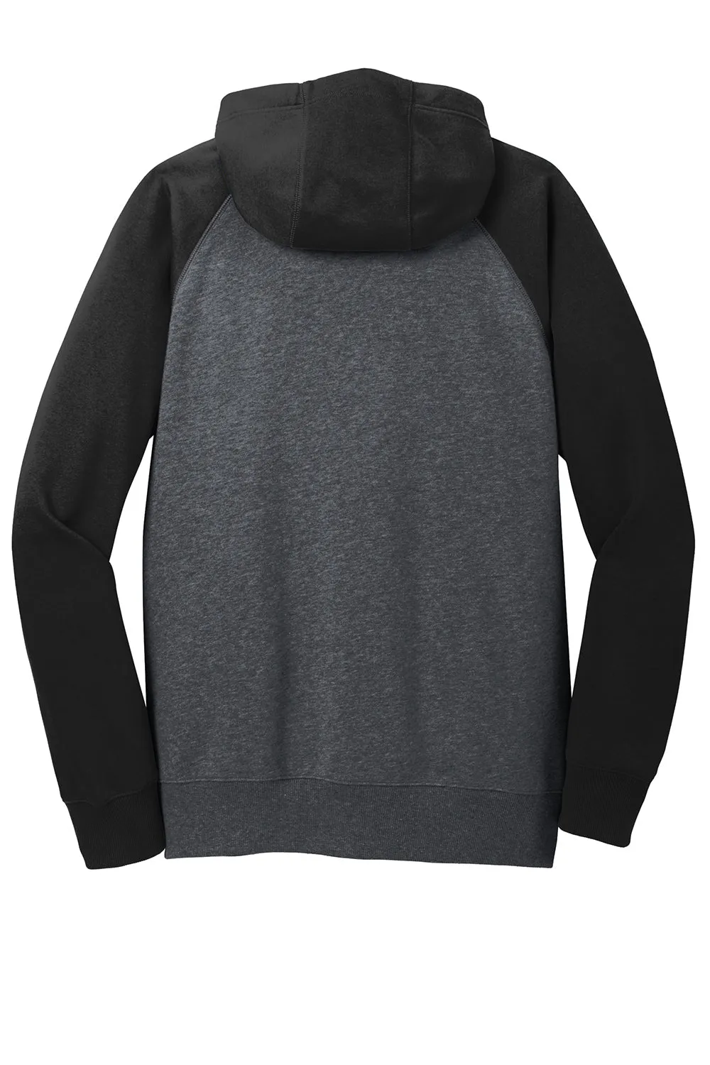Sport-Tek Mens Shrink Resistant Fleece Full Zip Hooded Sweatshirt Hoodie w/ Pockets - Heather Graphite Grey/Black - Closeout