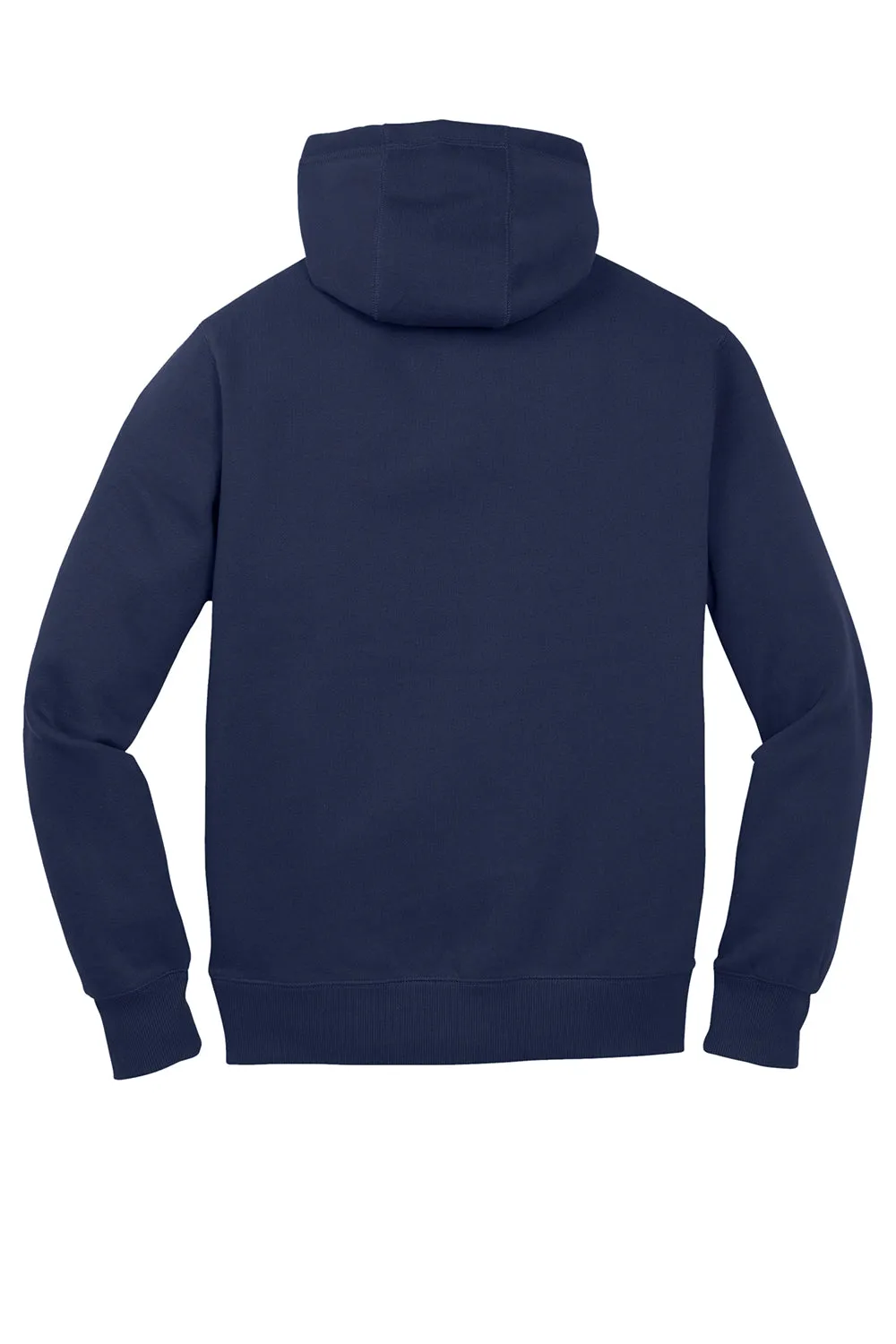 Sport-Tek Mens Shrink Resistant Fleece Hooded Sweatshirt Hoodie w/ Pouch Pocket - True Navy Blue