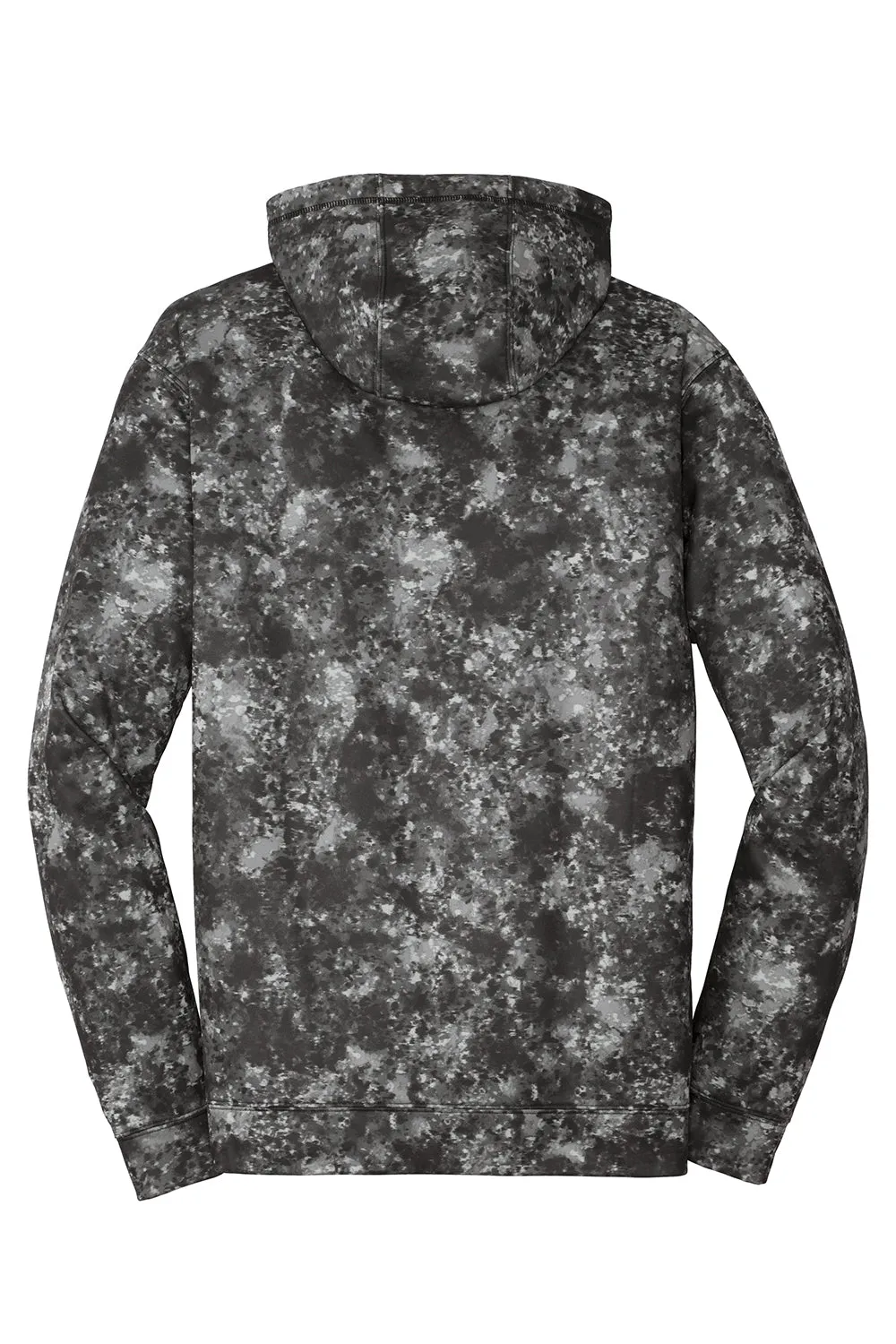Sport-Tek Mens Sport-Wick Mineral Freeze Moisture Wicking Fleece Hooded Sweatshirt Hoodie w/ Pouch Pocket - Black