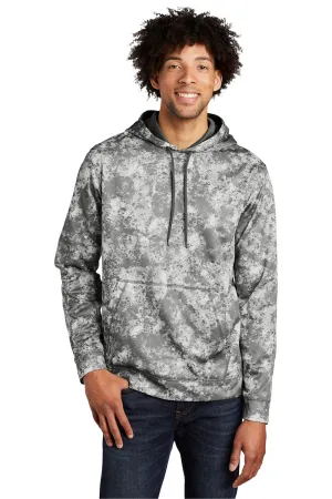 Sport-Tek Mens Sport-Wick Mineral Freeze Moisture Wicking Fleece Hooded Sweatshirt Hoodie w/ Pouch Pocket - Dark Smoke Grey Clothing Sport-Tek
