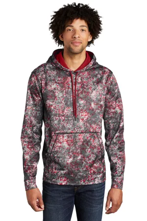 Sport-Tek Mens Sport-Wick Mineral Freeze Moisture Wicking Fleece Hooded Sweatshirt Hoodie w/ Pouch Pocket - Deep Red Clothing Sport-Tek
