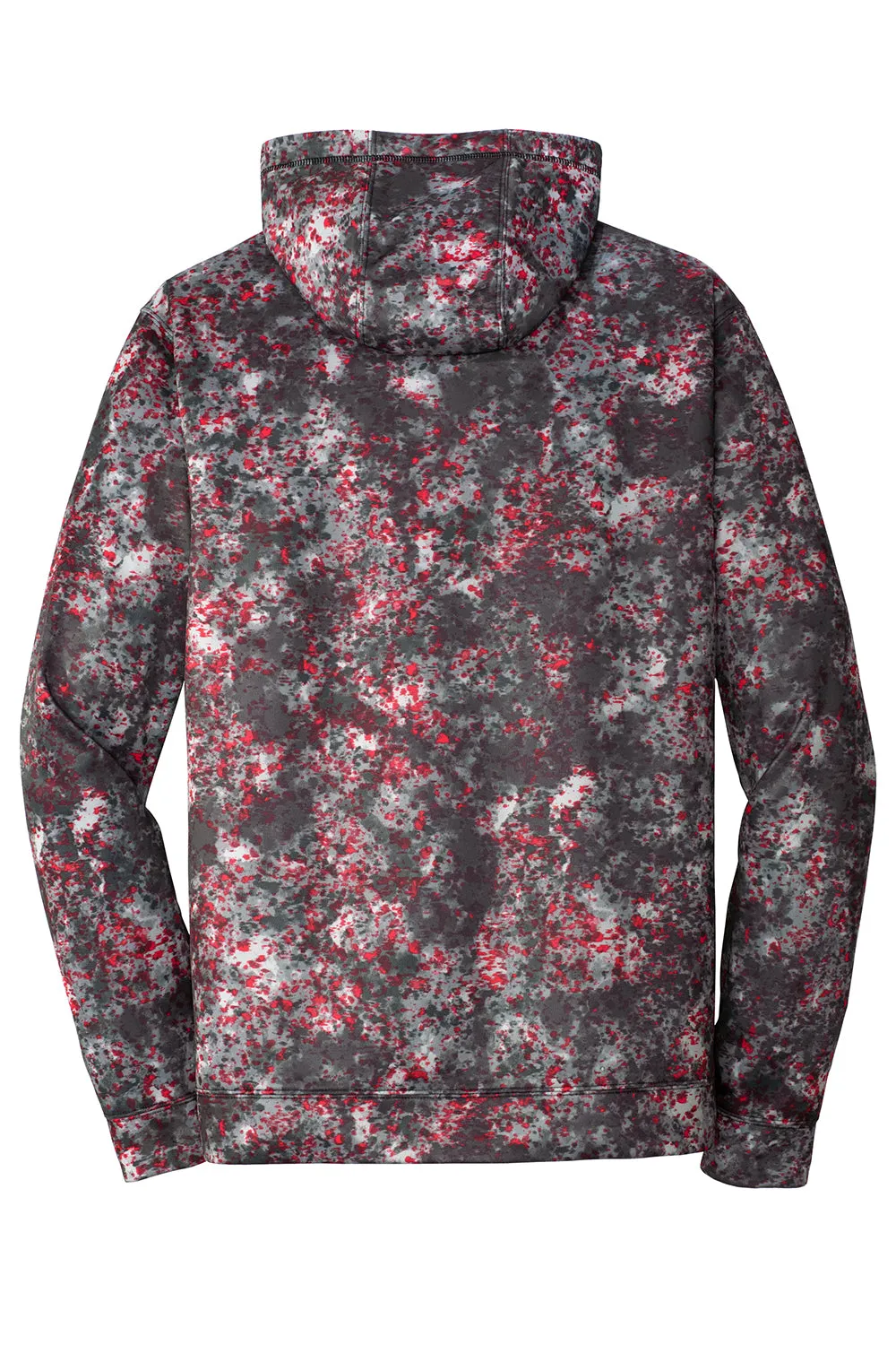 Sport-Tek Mens Sport-Wick Mineral Freeze Moisture Wicking Fleece Hooded Sweatshirt Hoodie w/ Pouch Pocket - Deep Red Clothing Sport-Tek