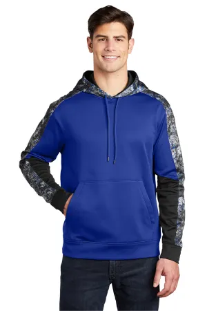 Sport-Tek Mens Sport-Wick Mineral Freeze Moisture Wicking Fleece Hooded Sweatshirt Hoodie w/ Pouch Pocket - True Royal Blue
