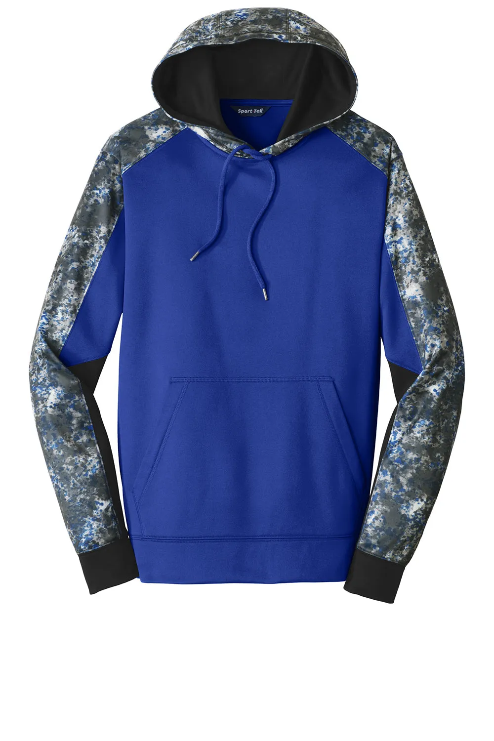 Sport-Tek Mens Sport-Wick Mineral Freeze Moisture Wicking Fleece Hooded Sweatshirt Hoodie w/ Pouch Pocket - True Royal Blue