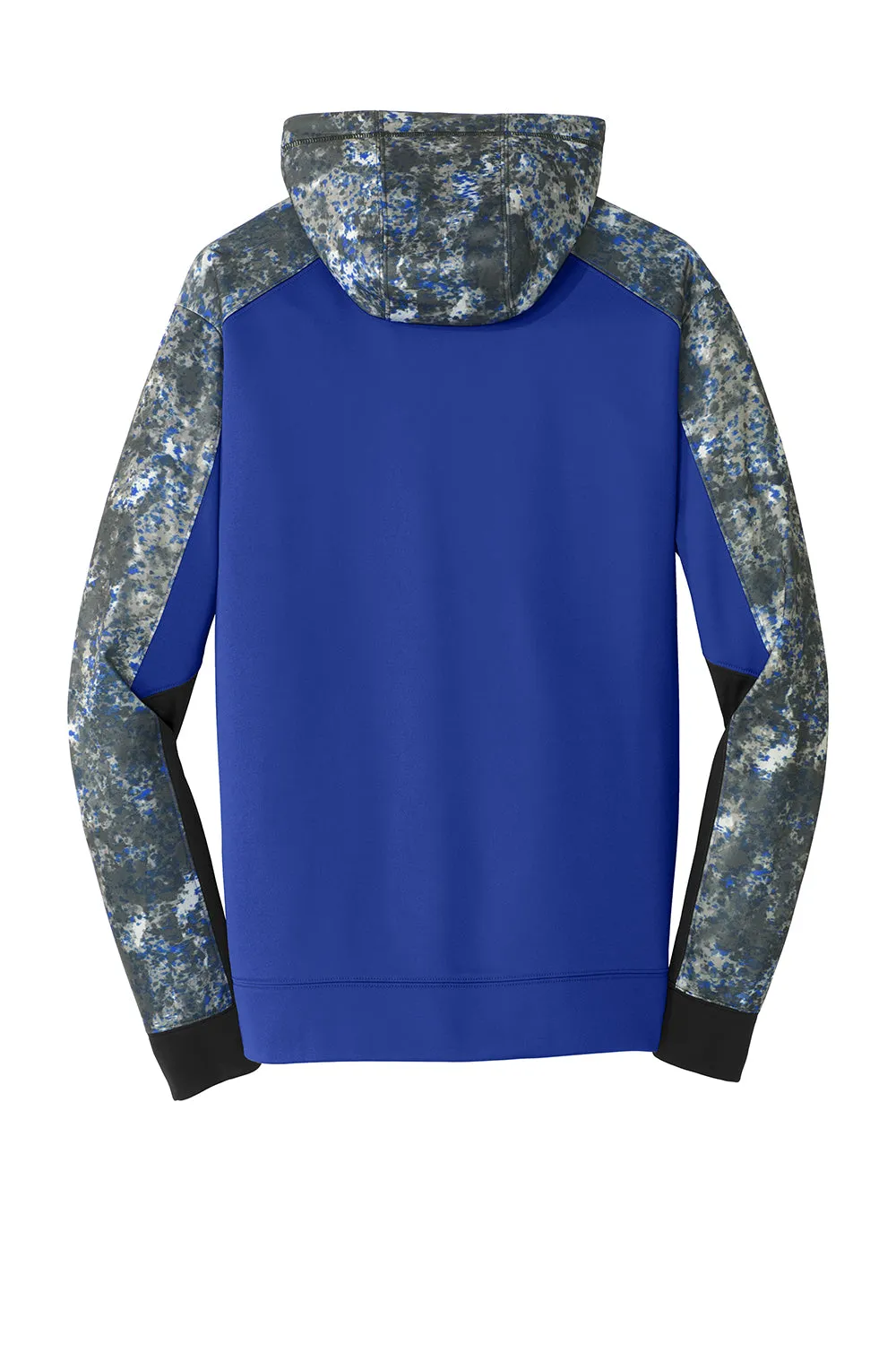 Sport-Tek Mens Sport-Wick Mineral Freeze Moisture Wicking Fleece Hooded Sweatshirt Hoodie w/ Pouch Pocket - True Royal Blue