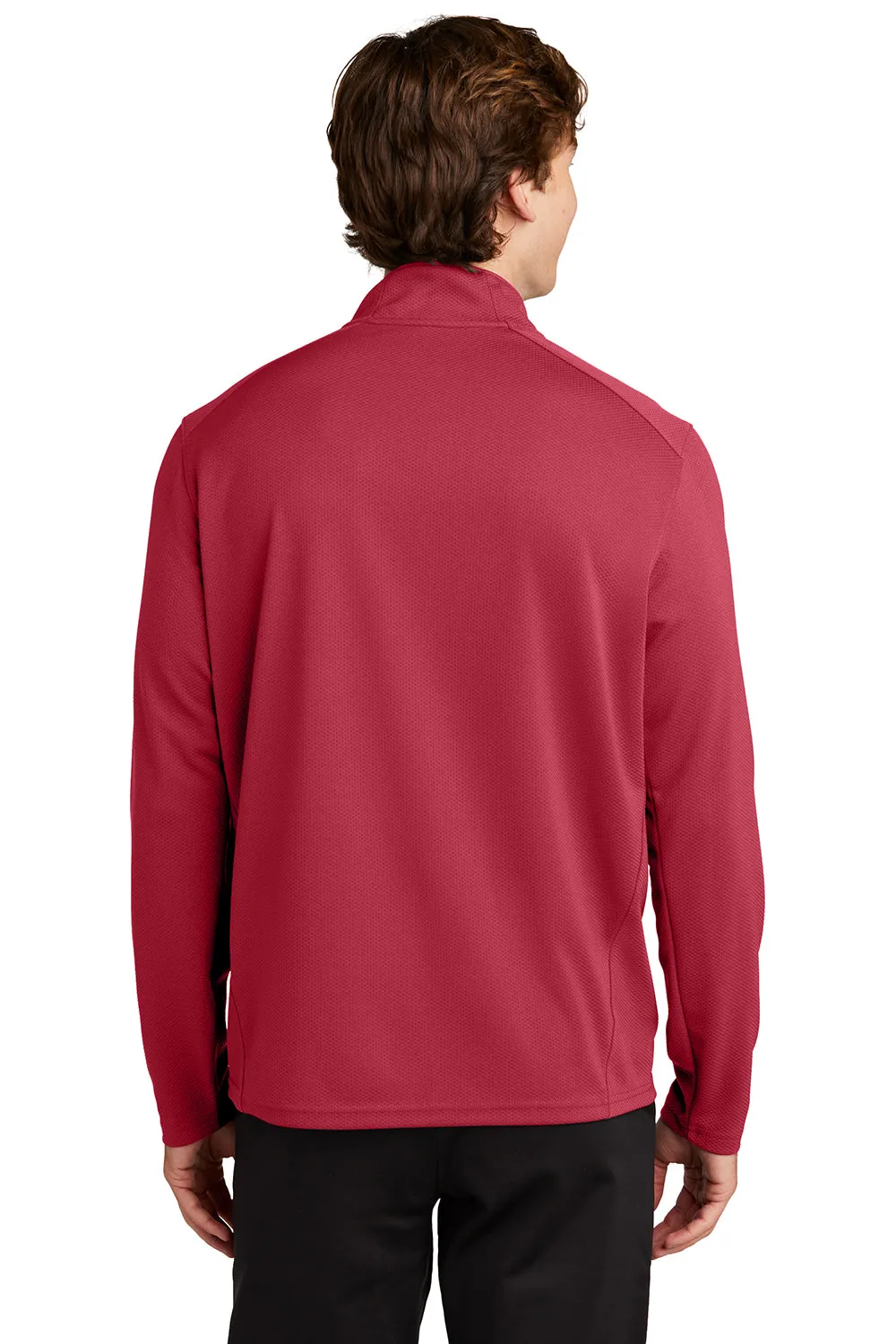 Sport-Tek Mens Sport-Wick Moisture Wicking 1/4 Zip Sweatshirt - Deep Red